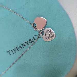 Return to Tiffany Pink Double Heart Tag Pendant